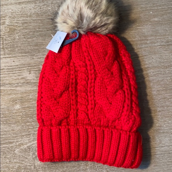 Pure Barre Branded Red Knit Beanie - Picture 2 of 3